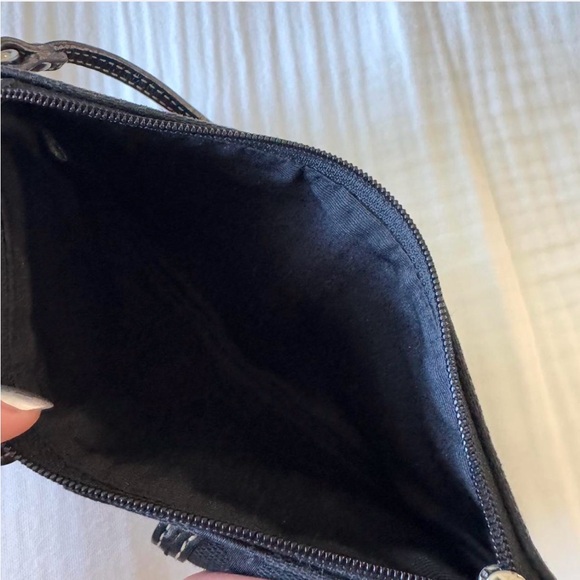 Vintage Y2K Coach Black Signature Monogram Double Turnlock Wristlet - Picture 6 of 7